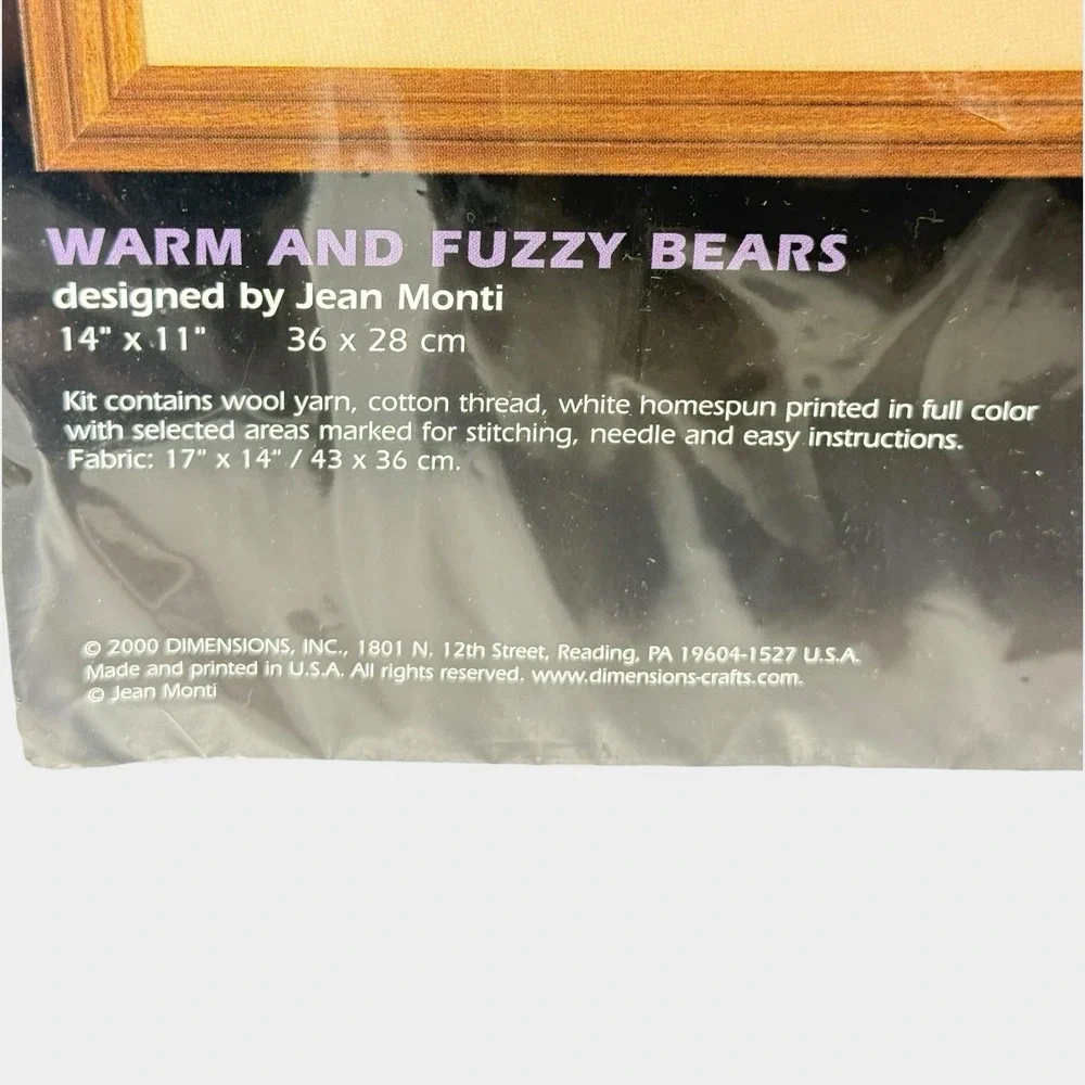 Dimensions Crewel Kit Unisex OS Tan New Warm Fuzzy Bears Jean Monti 1528 Teddy
